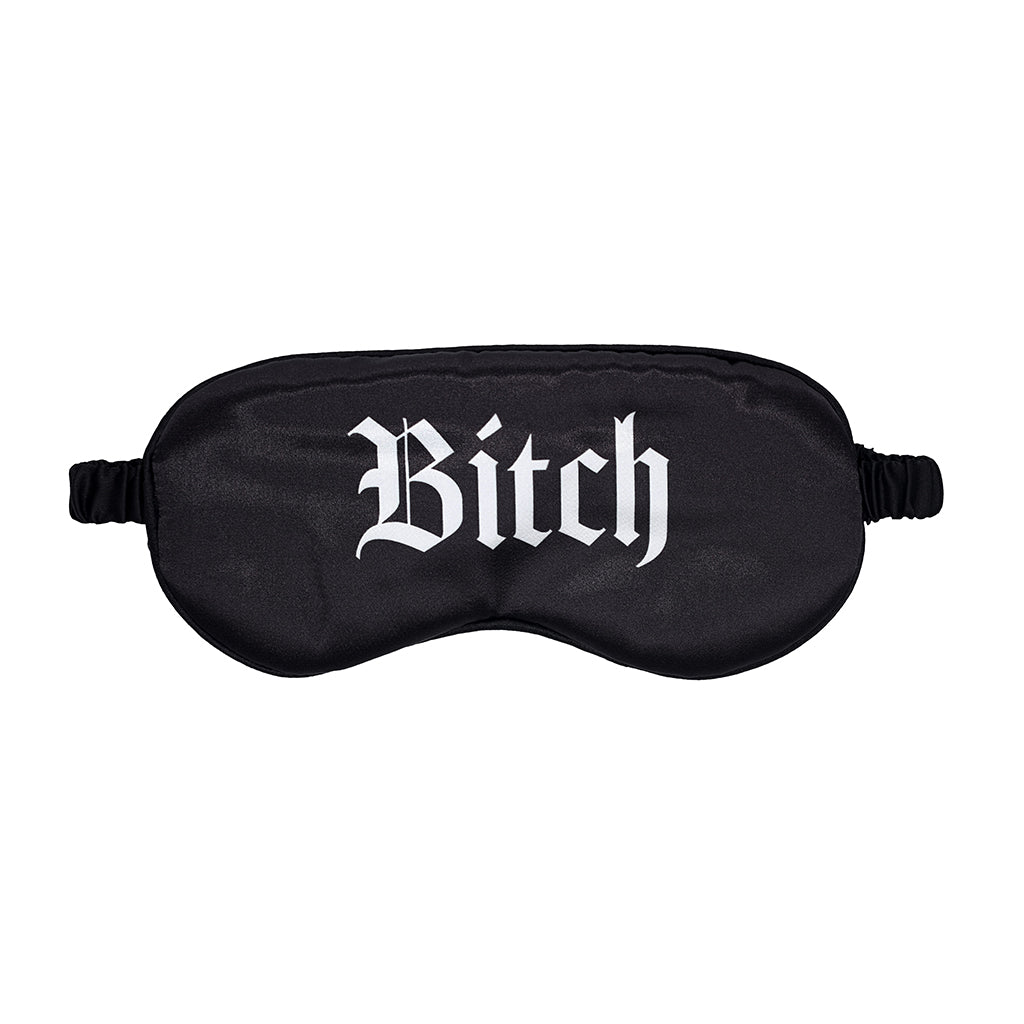Ouch! Satin Black Printed Mask - Bitch